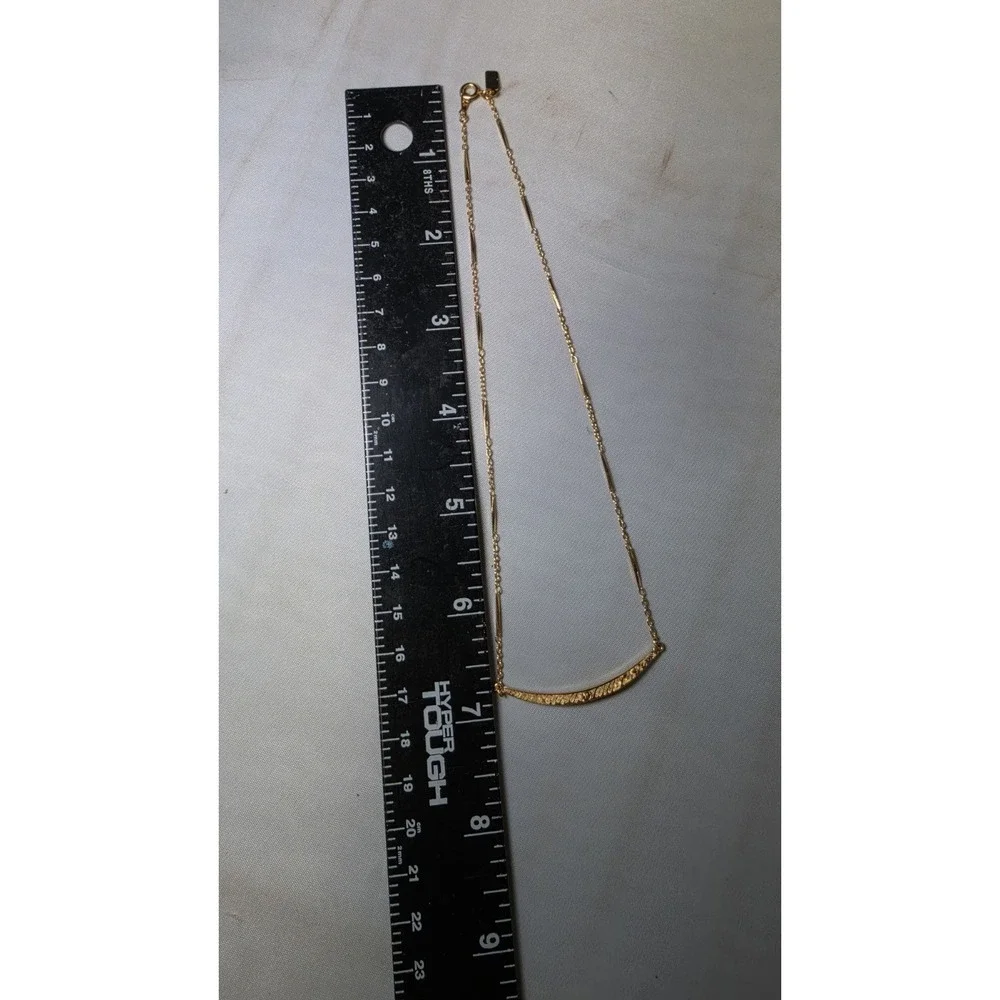 Gold Tone Bar Chain Necklace 13